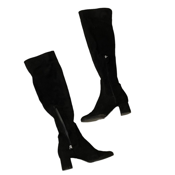 Zara Ultra High Black Clock Heel Knee High Boot US 5 - Picture 6 of 10